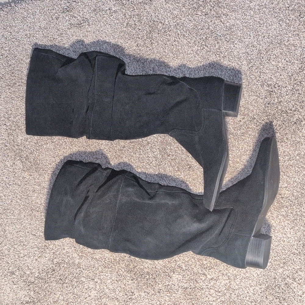 Black -Or- Taupe Leather Suede Women's Knee-High Boots Sz 10 *Please Specify